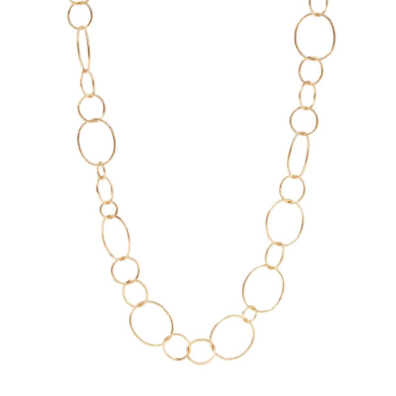 Julie Vos Long Necklace – Golden Etched Loops