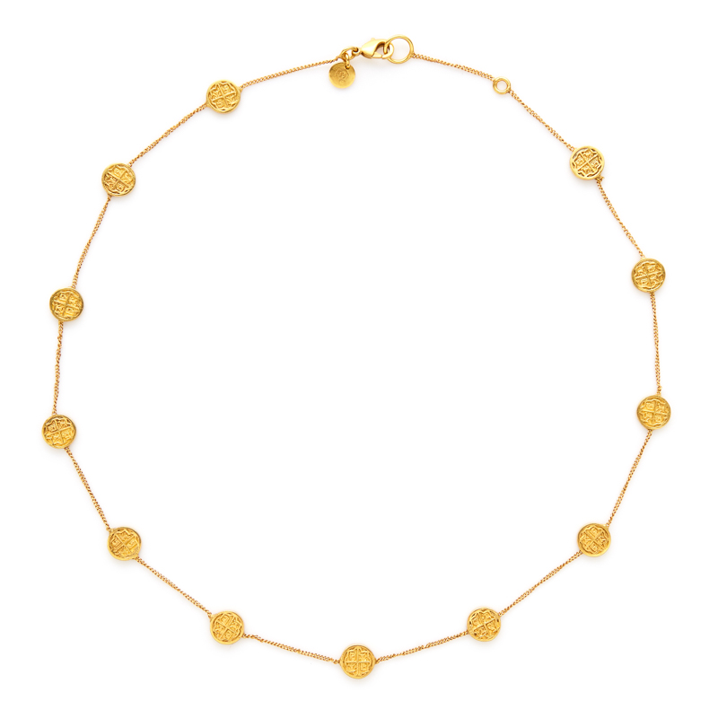 Julie Vos Gold Coin Station Necklace