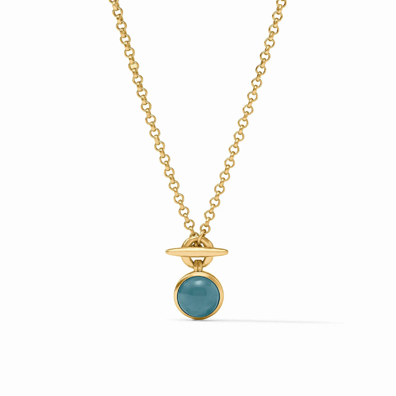 Solara Solitare Necklace in Iridescent Montana Blue