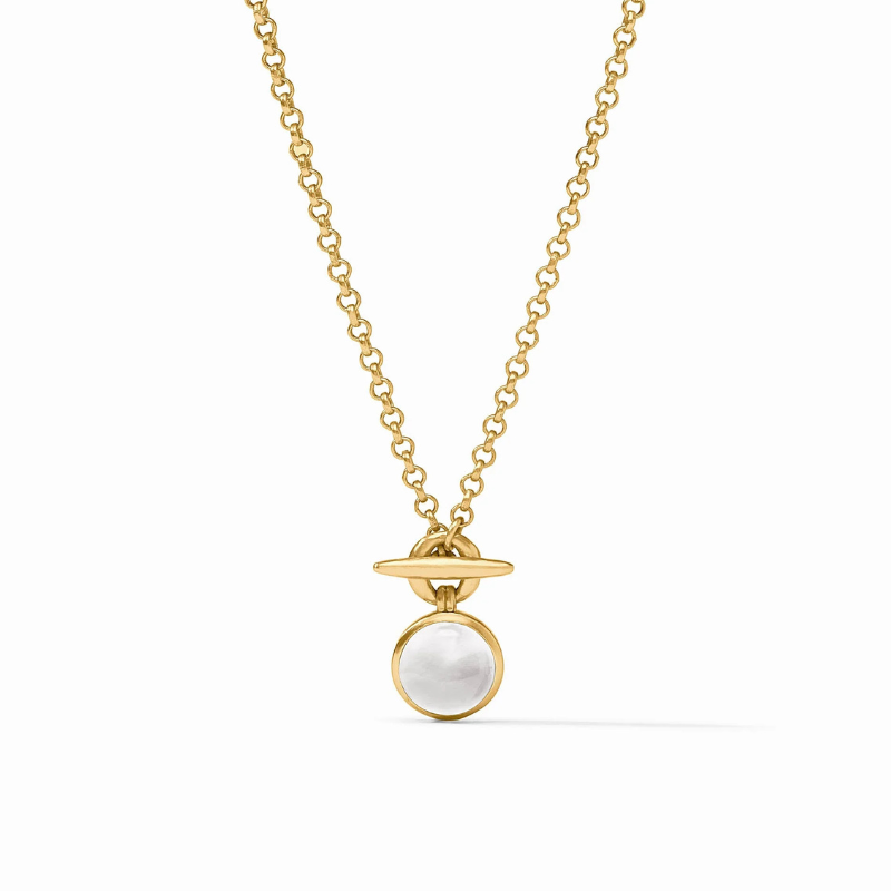 Solara Solitare Necklace in Iridescent Clear Crystal