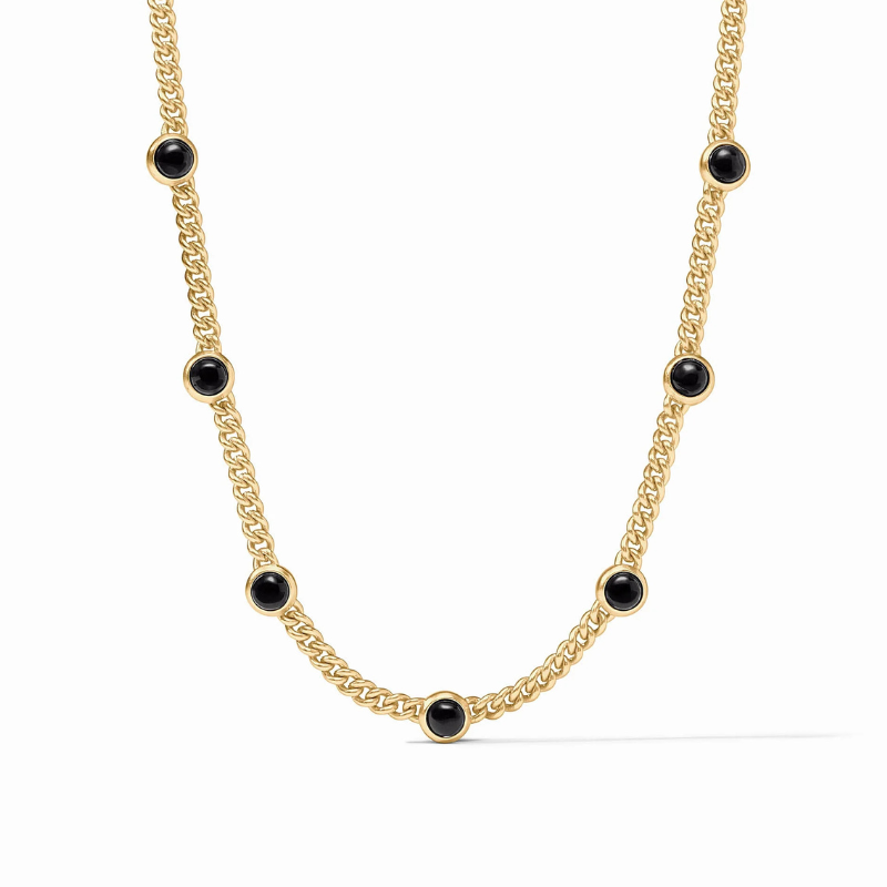 Dolce Delicate Station Necklace in Obsidian Black