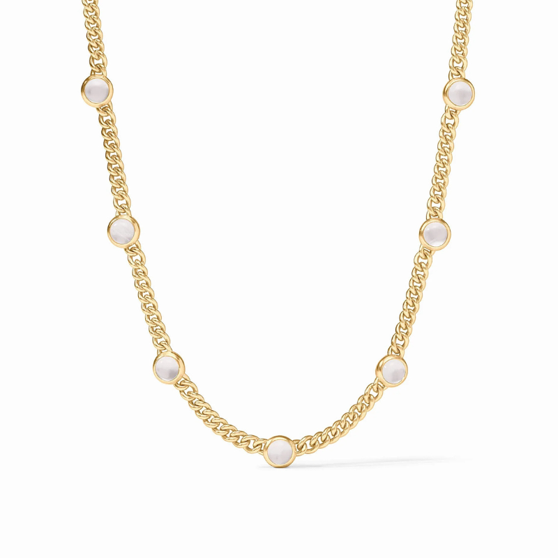 Dolce Delicate Station Necklace in Iridescent Clear Crystal