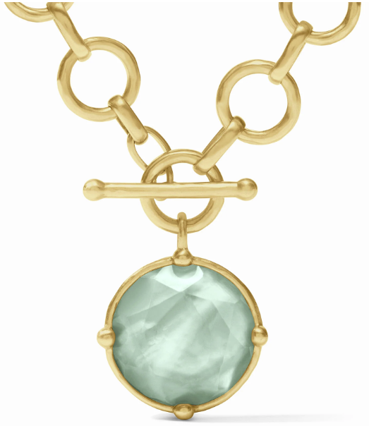 19 Honeybee Statement Necklace in Iridescent Aquamarine Blue