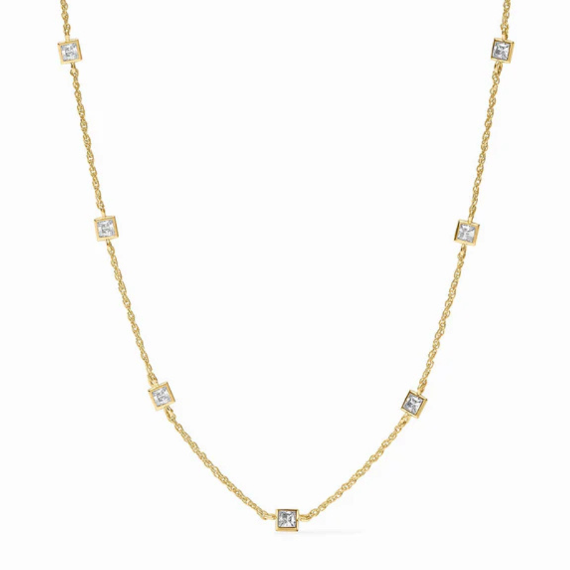 Jolie Delicate Station Necklace in CZ