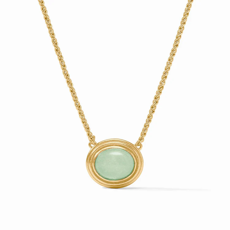 Portofino Solitaire Necklace in Aqua Jade