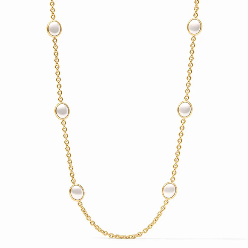 Laguna Stone Station Necklace in Pearl