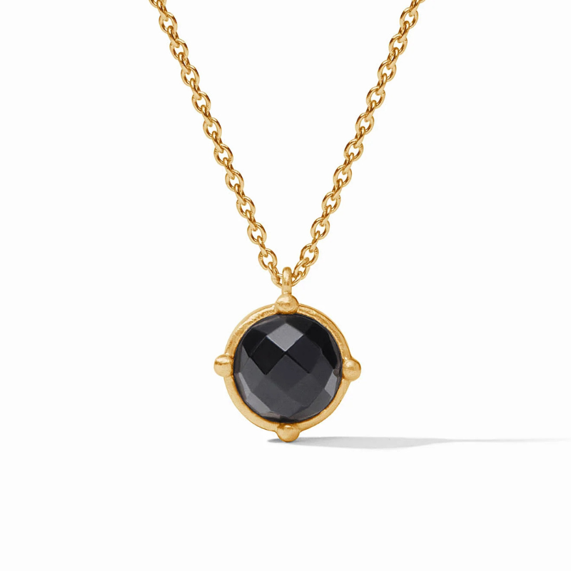JULIE VOS Honeybee Solitaire Necklace in Obsidian Black