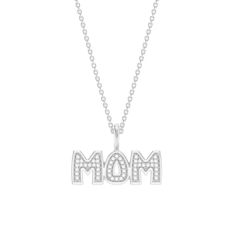 Waterproof Best Mom in the World Pendant Necklace - Silver