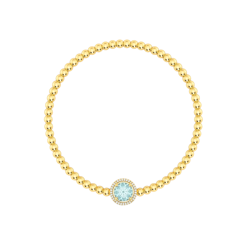 Waterproof Aquamarine Beaded Bracelet