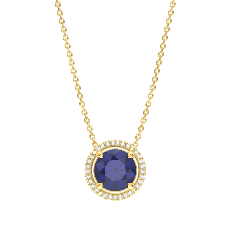 Waterproof Sapphire Pendant Necklace