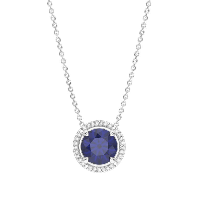 Waterproof Sapphire Pendant Necklace