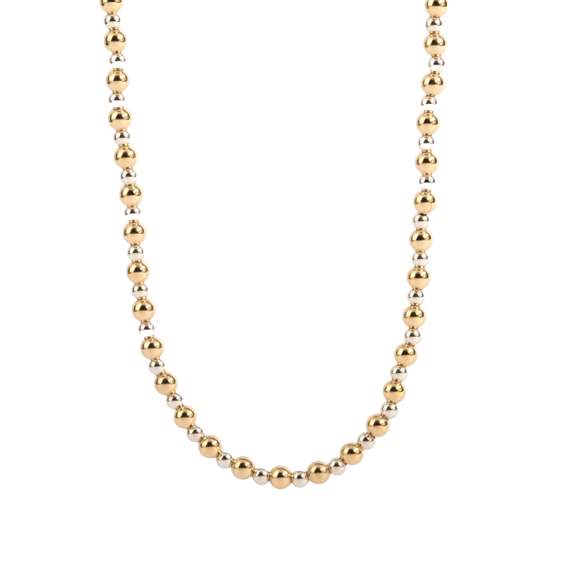 Dee Berkley 14Kt Gold & Sterling Silver Shine Bright Two Tone Bead Necklace