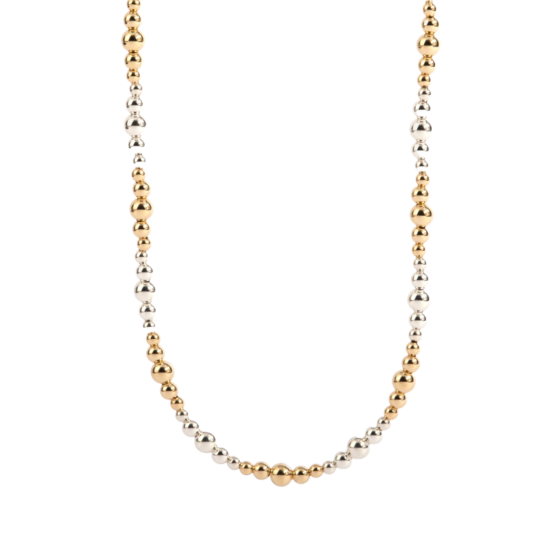 Dee Berkley 14Kt Gold & Sterling Silver Shine Bright Two Tone Bead Necklace