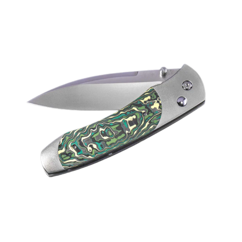 A300-12 Titanium pocketknife with stainless blade and colored carbon fiber