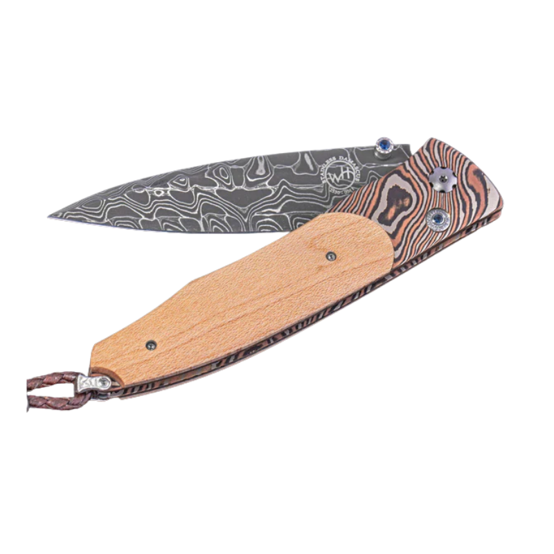 B30 Yanks Folding knife with hand-forged mokume gane and 1923 Yankee Stadium wood Limited Edition 3/50 Comes with Certificate