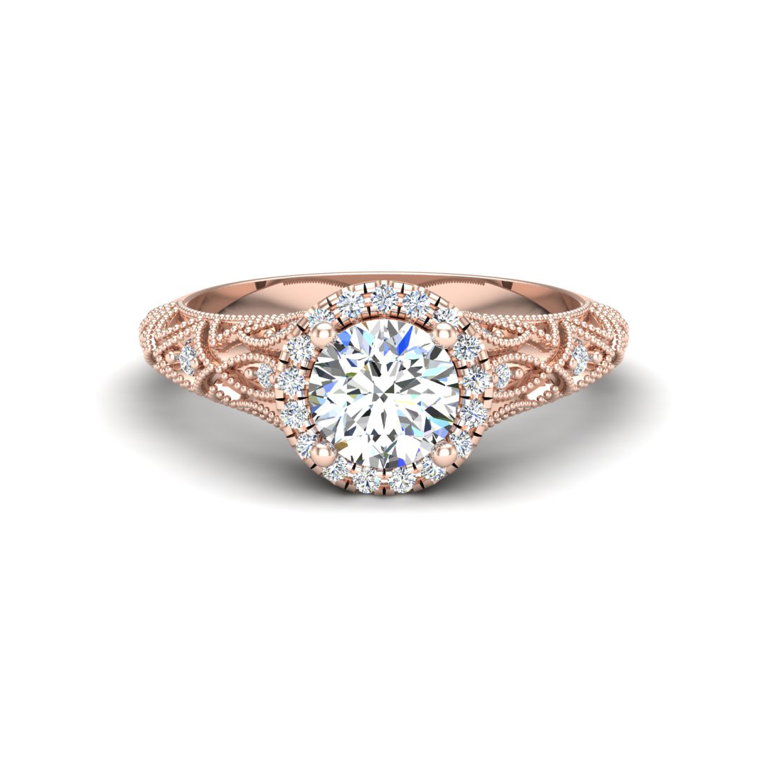 Rylie Halo Engagement Ring ERHL0297-18K-R