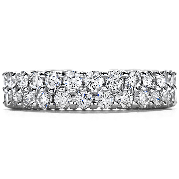 3 ctw. Double-Row Eternity Band Right Hand Ring in 18K White Gold