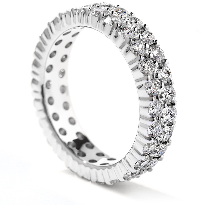 3 ctw. Double-Row Eternity Band Right Hand Ring in 18K White Gold
