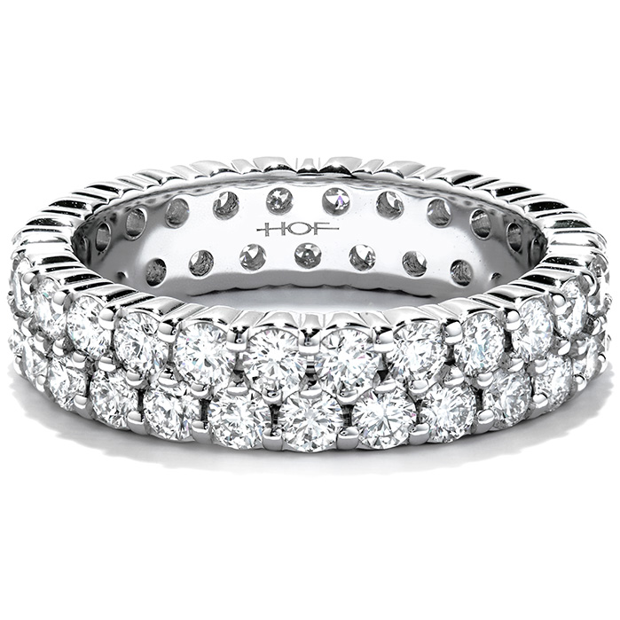 3 ctw. Double-Row Eternity Band Right Hand Ring in 18K White Gold