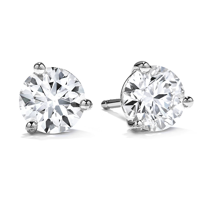 1.5 ctw. Three-Prong Stud Earrings in 18K White Gold
