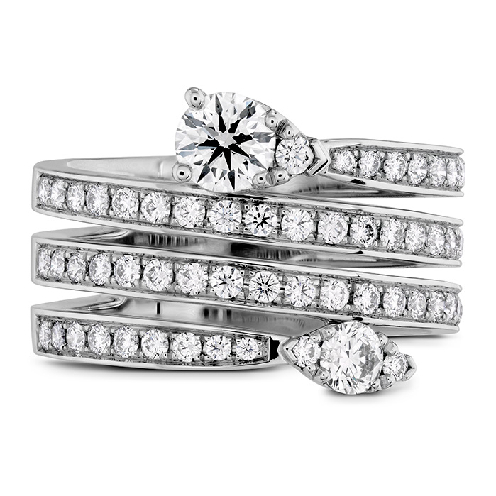 1.1 ctw. Aerial Four Row Right Hand Ring in 18K White Gold