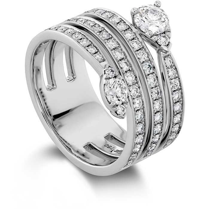 1.1 ctw. Aerial Four Row Right Hand Ring in 18K White Gold