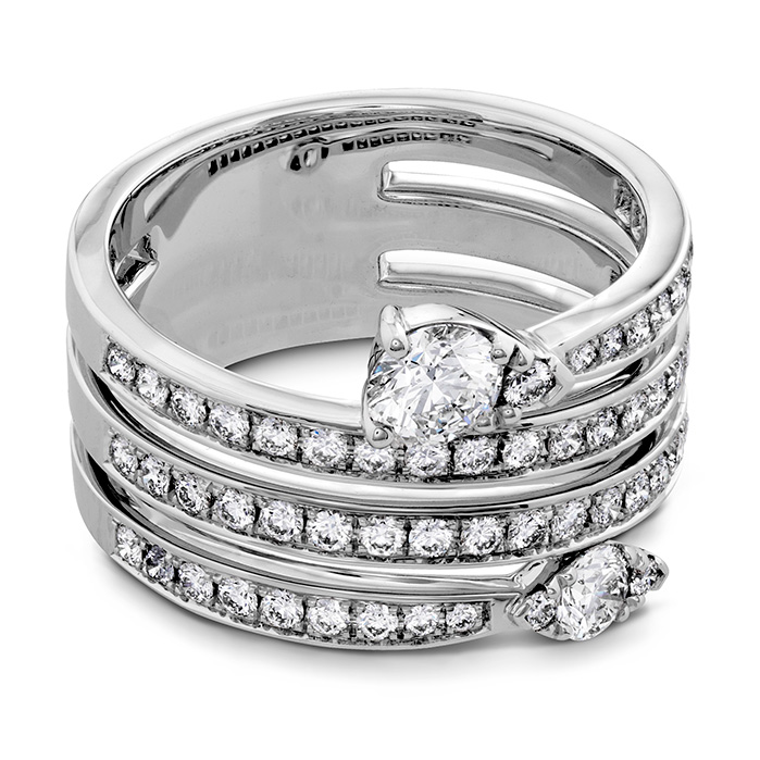 1.1 ctw. Aerial Four Row Right Hand Ring in 18K White Gold