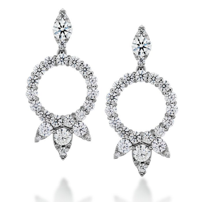 2.1 ctw. Aerial Circle Drop Earrings in 18K White Gold