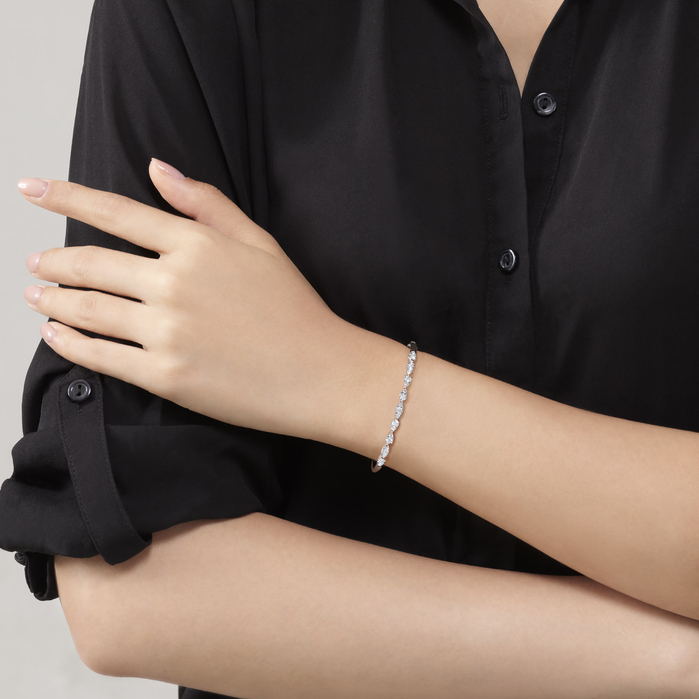 1.19 ctw. Aerial Dewdrop Bangle in 18K White Gold