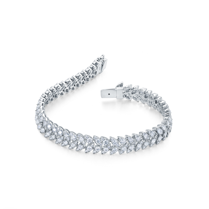 6.38 ctw. Aerial Dewdrop Double Line Bracelet in 18K White Gold