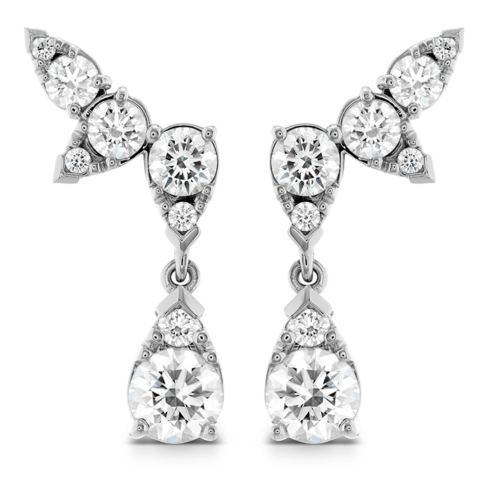 4.2 ctw. Aerial Diamond Drop Ear Vine Earrings in 18K White Gold