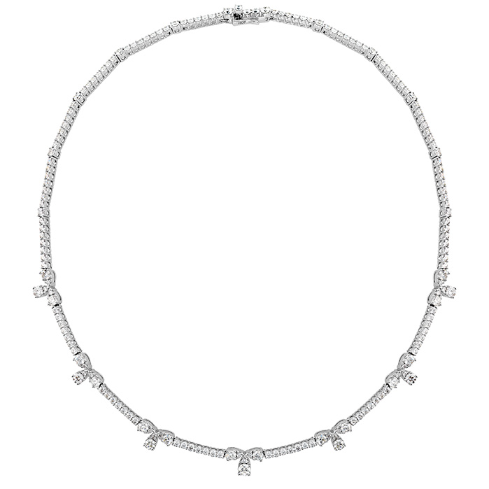 6.95 ctw. Aerial Diamond Line Necklace in 18K White Gold