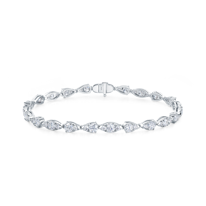 4.53 ctw. Aerial Dewdrop Line Bracelet Medium in 18K White Gold