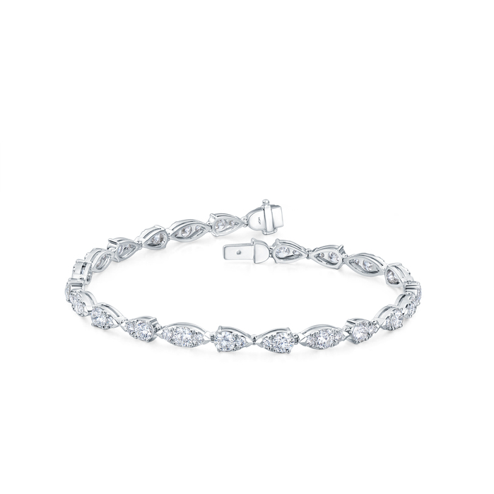 4.53 ctw. Aerial Dewdrop Line Bracelet Medium in 18K White Gold