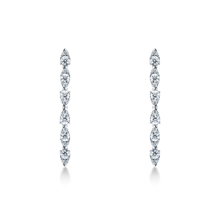1.21 ctw. Aerial Dewdrop Stiletto Earrings in 18K White Gold