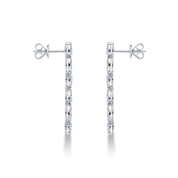 1.21 ctw. Aerial Dewdrop Stiletto Earrings in 18K White Gold