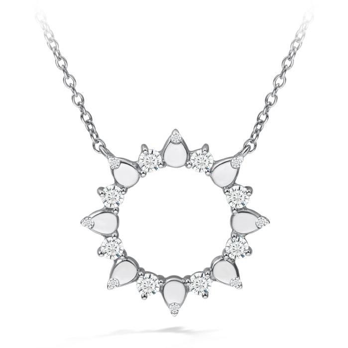 0.35 ctw. Aerial Sunburst Medium Pendant in 18K White Gold