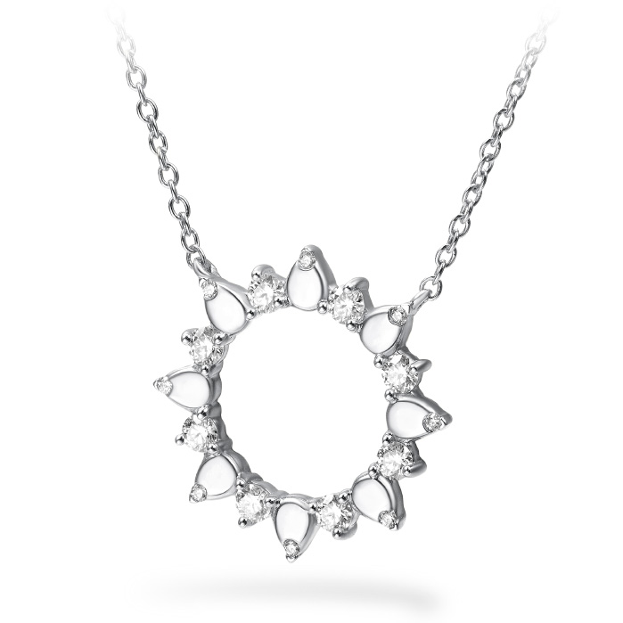 0.35 ctw. Aerial Sunburst Medium Pendant in 18K White Gold