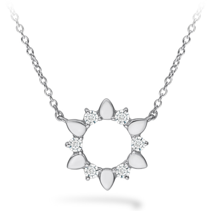 0.15 ctw. Aerial Sunburst Mini Pendant in 18K White Gold