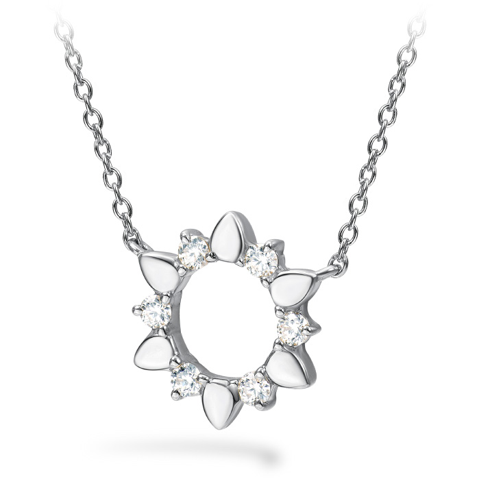 0.15 ctw. Aerial Sunburst Mini Pendant in 18K White Gold