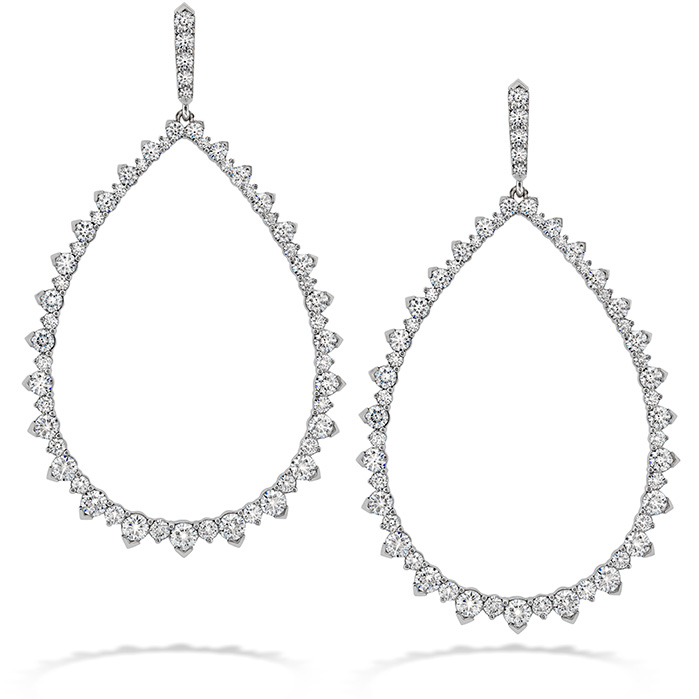 9.55 ctw. Aerial Pointed Teardrop Earrings in 18K White Gold