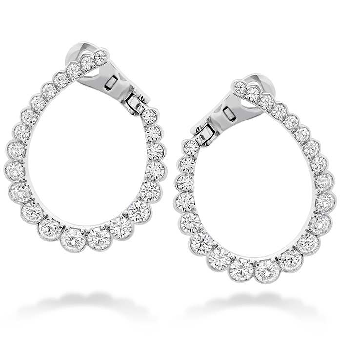2.1 ctw. Aerial Regal Diamond Hoop Earrings in 18K White Gold