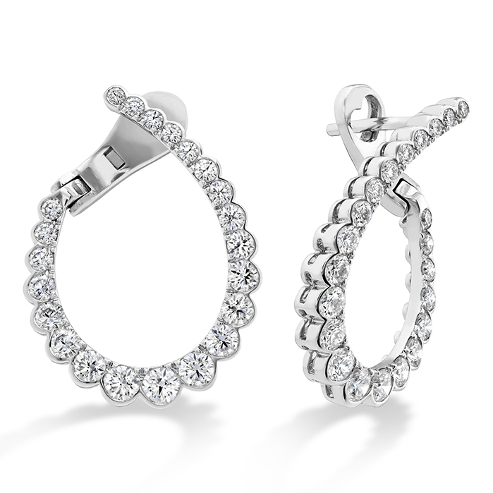 1.65 ctw. Aerial Regal Diamond Hoops Medium in 18K Yellow Gold