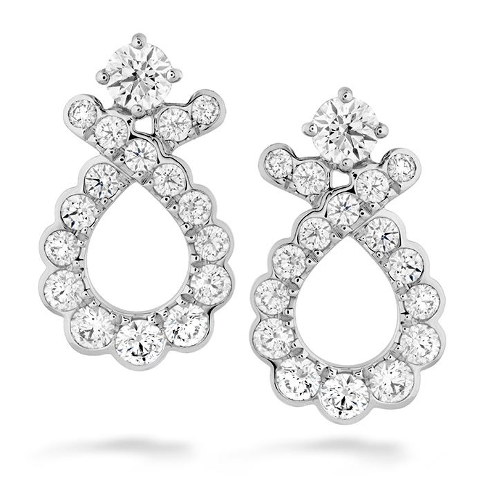 0.9 ctw. Aerial Regal Scroll Earrings in 18K White Gold