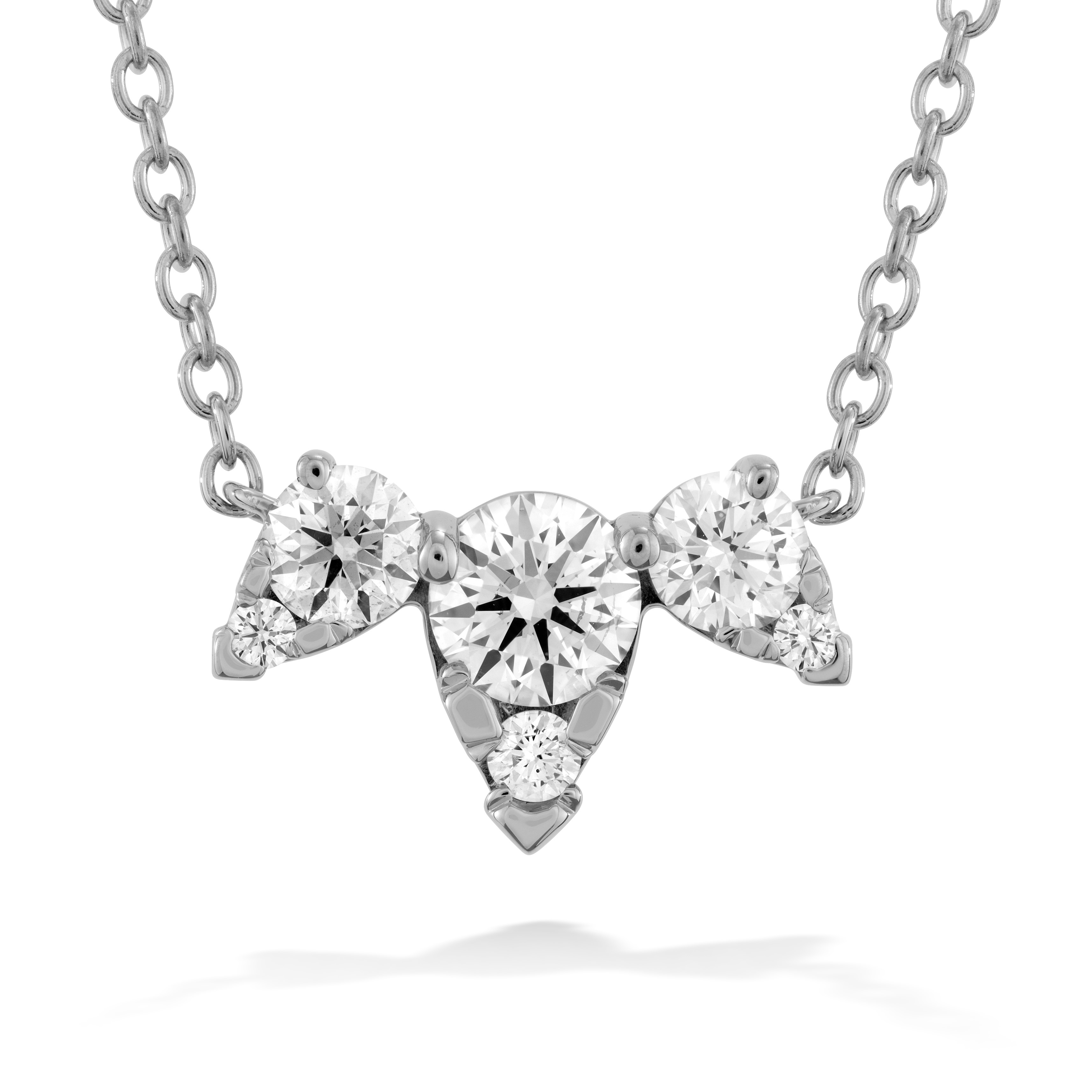 0.45 ctw. Aerial Triple Diamond Necklace in 18K Yellow Gold