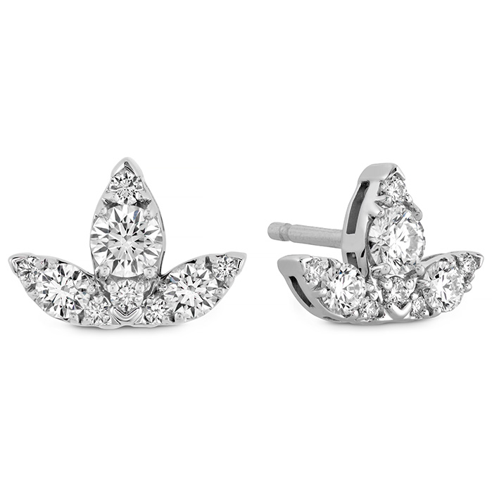 0.6 ctw. Aerial Triple Diamond Stud Earrings - S in 18K White Gold