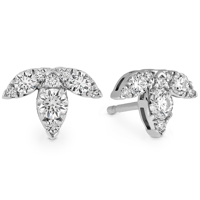 0.6 ctw. Aerial Triple Diamond Stud Earrings - S in 18K White Gold