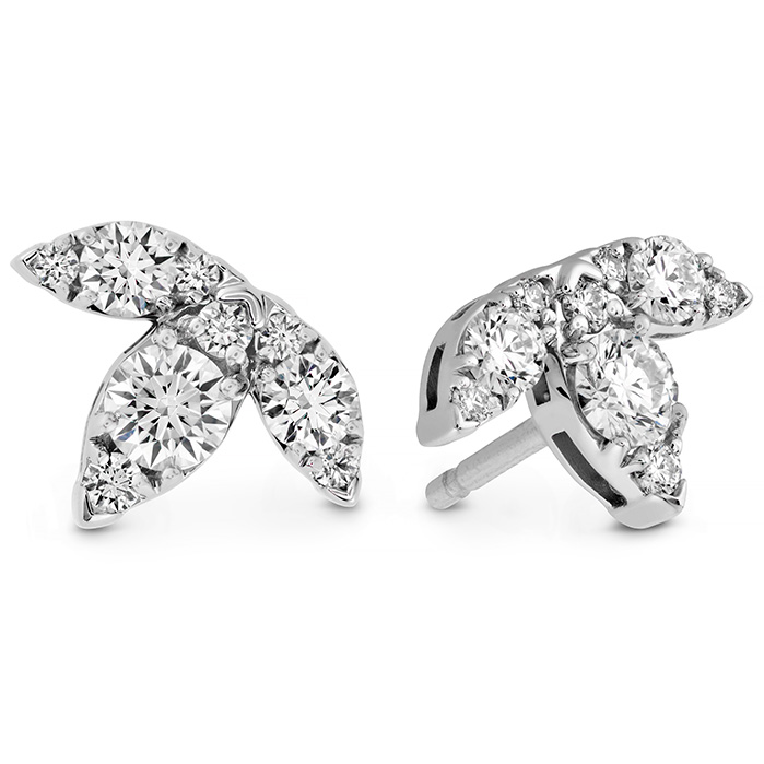 0.6 ctw. Aerial Triple Diamond Stud Earrings - S in 18K White Gold