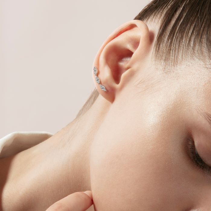 0.66 ctw. Aerial Marquise Earring Climbers in 18K White Gold