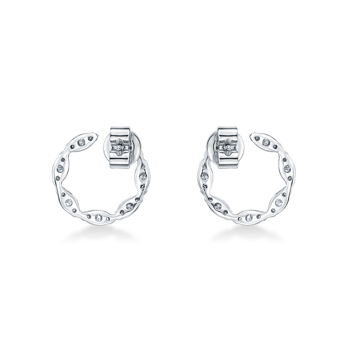 0.42 ctw. Aerial Marquise Wrap Earrings Small in 18K White Gold
